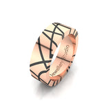 Cross Cut Men's Wedding Band