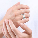 Cross Cut Men's Wedding Band