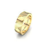 Cross Etched Men's Wedding Band