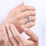 Men's Wedding Band with Pave Round Brilliant Cut Black Diamonds