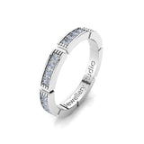 Ladies Block Eternity Ring with 0.85ct of Pave Diamonds