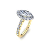 Double Halo Engagement Ring with 0.70ct Marquise Cut Diamond