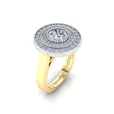 Double Halo Engagement Ring with 1.00ct Round Brilliant Cut Diamond