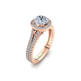 Halo Engagement Ring with 1.00ct Round Brilliant Cut Diamond