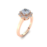 Halo Engagement Ring with 1.00ct Round Brilliant Cut Diamond