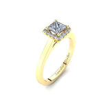 Halo Engagement Ring with 0.50ct Princess Cut Diamond