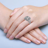 Double Halo Engagement Ring with 1.00ct Princess Cut Diamond