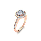 Halo Engagement Ring with 1.00ct Round Brilliant Cut Diamond