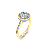 Halo Engagement Ring with 1.00ct Round Brilliant Cut Diamond