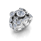 Ring with 2.00ct of Round Brilliant Cut Pave and Bezel Set Diamonds