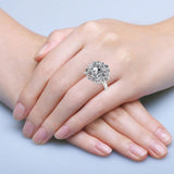 Random Halo Ring with Asscher Cut Diamond