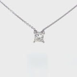 Princess Cut Claw Set Pendant