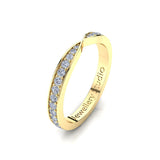Ladies Pinch Eternity Ring with 0.85ct of Pave Diamonds