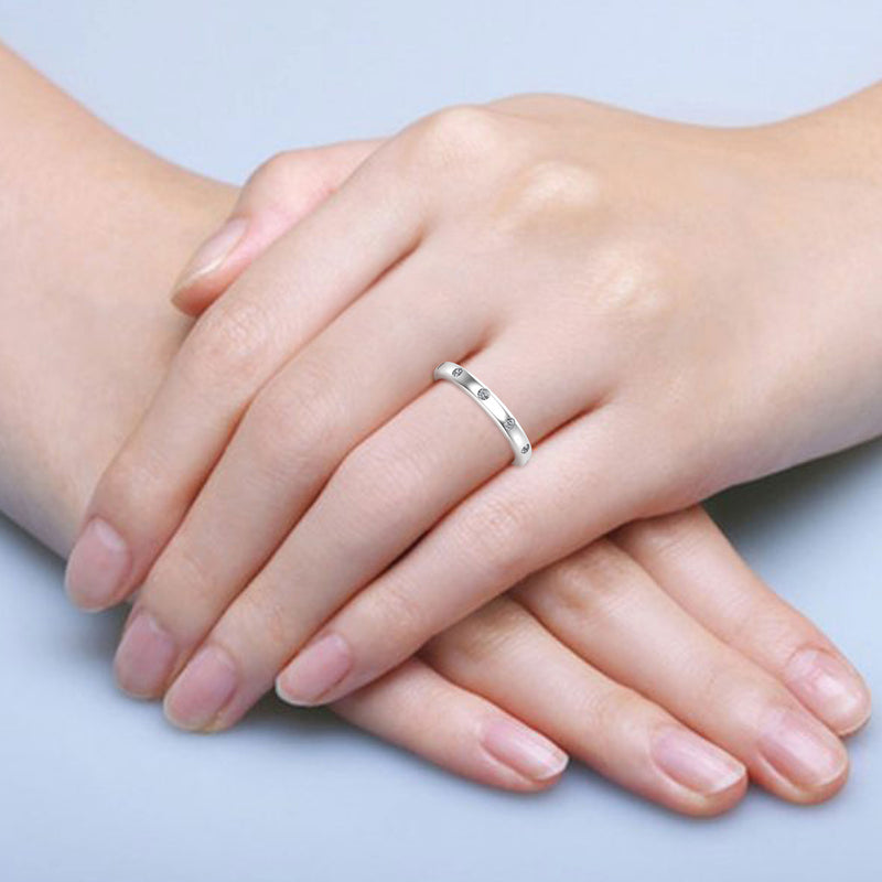 Ladies Eternity Ring with 0.25ct of Hammer Set Diamonds