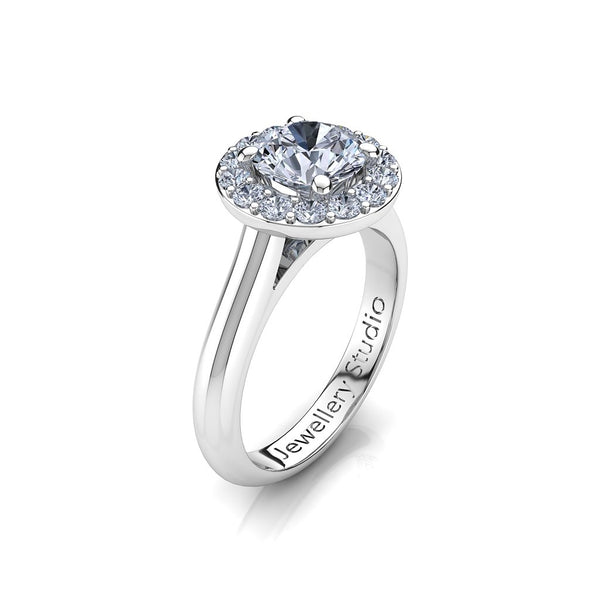 Halo Engagement Ring with 1.50ct Round Brilliant Cut Diamond