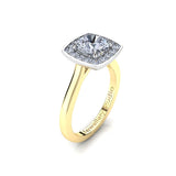 French Halo Engagement Ring with 1.00ct Round Brilliant Cut Diamond