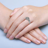 Trilogy Halo Engagement Ring with 1.00ct Round Brilliant Cut Diamond
