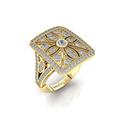 Antique Style Filigree Ring with 1.00ct of Diamonds