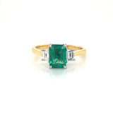 Emerald & Diamond 3 Stone