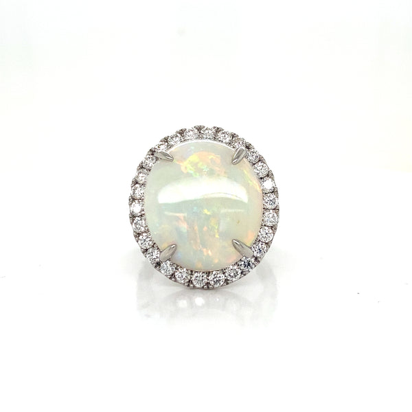 Opal Diamond Ring