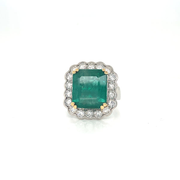 Emerald Halo Ring