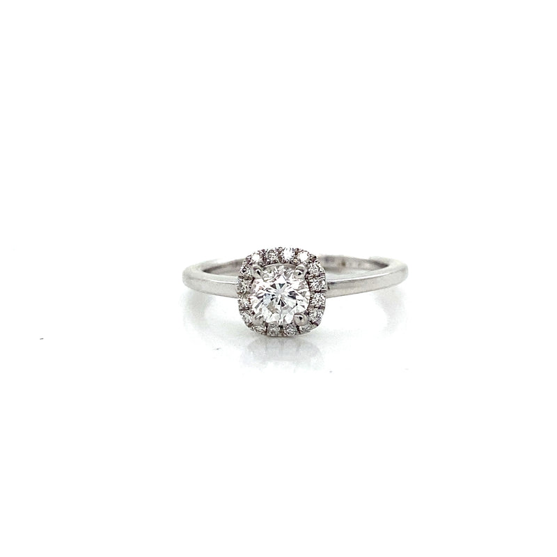 Cushion Halo Engagement Ring