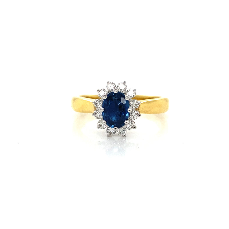 Sapphire Halo Engagement Ring
