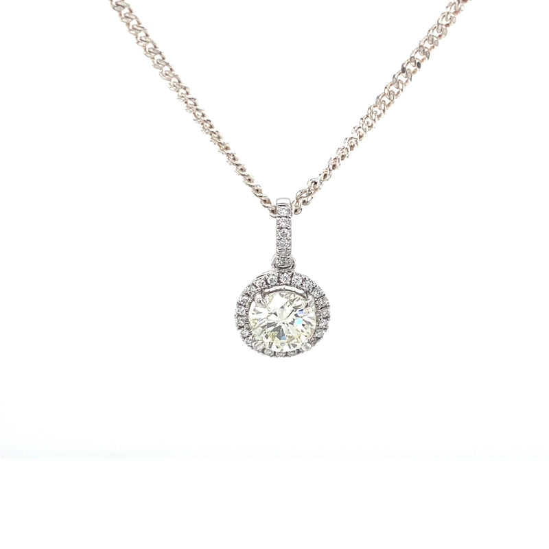 Brilliant Cut Halo Pendant